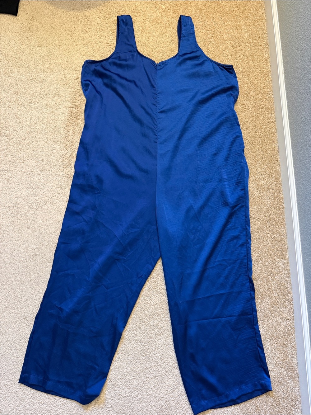 Universal Standard Satin Scoop Neck Jumsuit in Royal Blue Size 18/20 - Picture 10 of 11